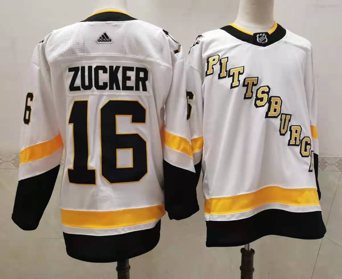 Men's Pittsburgh Penguins Jason Zucker #16 White Jersey